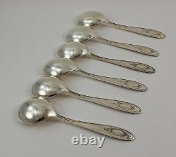 International Wedgwood Sterling Silver Cream Soup Spoons 6 Ensemble De 6 No Mono
