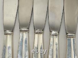 Lot de 11 couteaux de dîner en argent sterling Royal Danish International de collection