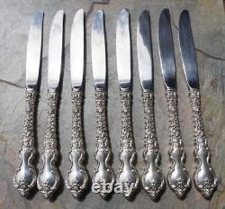 Modèle DuBarry, 8 couteaux modernes creux assortis en argent sterling International