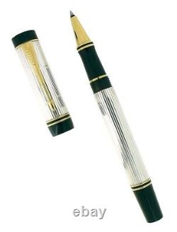 Nouveau stylo à bille à encre gel Parker International en argent sterling avec motif godron de 1992