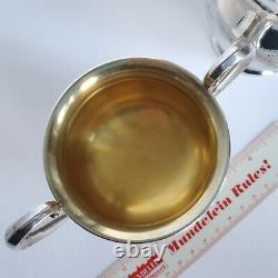 Prélude Par International Sterling Silver Tea Creamer & Sugar Gold Wash Mono R