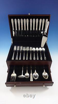 Queen's Lace By International Sterling Silver Flatware Set 12 Service 55 Pièces