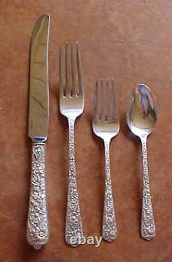Repousse 30pc Set International Radiant Rose Sterling Silverware Service Pour 5