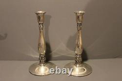 Royal Danish International Sterling Silver Candle Holders Chandeliers 10 Pouces