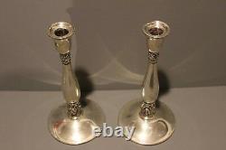 Royal Danish International Sterling Silver Candle Holders Chandeliers 10 Pouces