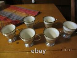 Serling Silver Coupes Internationales D'oeufs/saucerslenox Chine Tasses D'oeufs Set/6