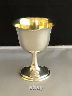 Vintage Seigneur Saybrook International Sterling Silver Gold Wash Goblet 4 3/4