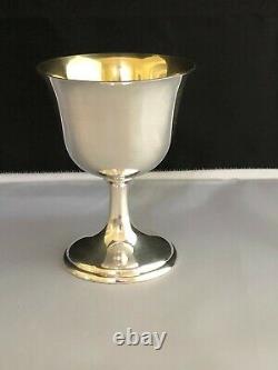 Vintage Seigneur Saybrook International Sterling Silver Gold Wash Goblet 4 3/4